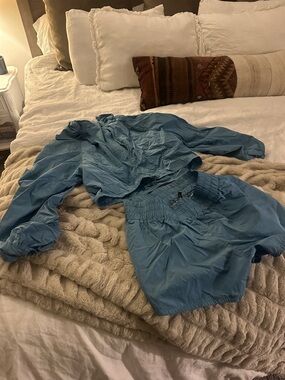 Light Blue Two-Piece Nylon Windbreaker Set